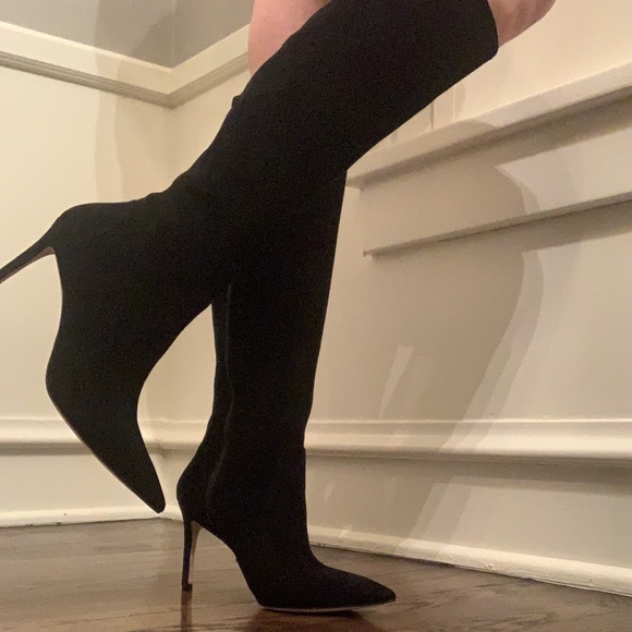 New Stuart 85 To-The-Knee Boot Stretch Suede Never worn! With box + boot bag - Picture 5 of 13